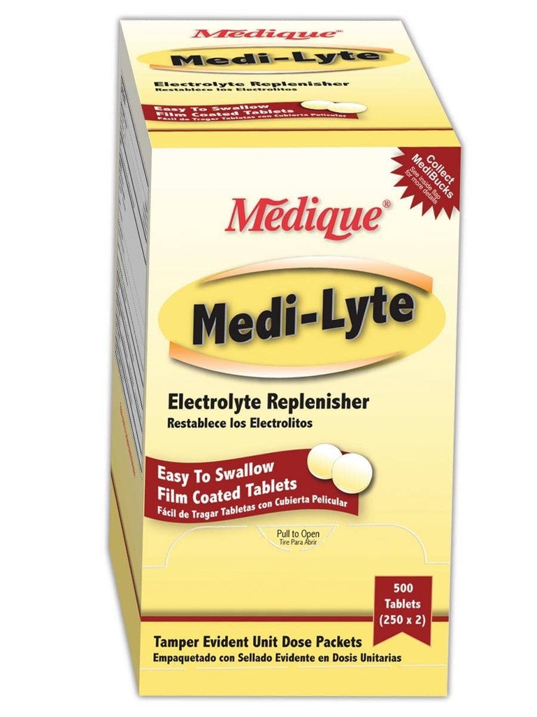 Medique MP030-33 Medi-Lyte 열 구호 약물, 용량, 볼륨, 표준, 흰색 (50 포장)