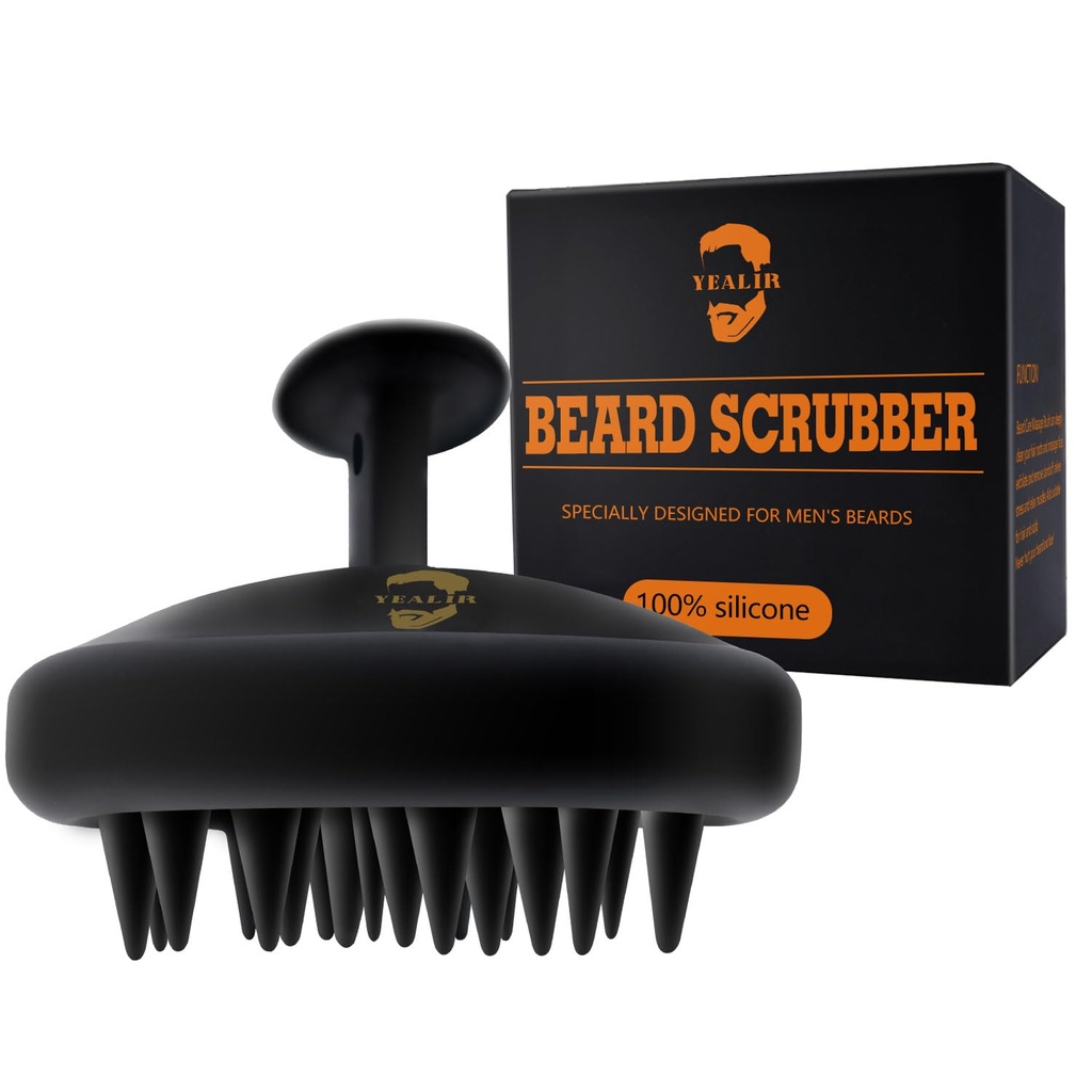 남자, 실리콘 Beard 스크러버, 딥 클린, 헤어 & Beard Exfoliator 도움 Beard 샴푸 더 나은 수염, 수염을위한 좋은 도우미 - Eco & Reusable