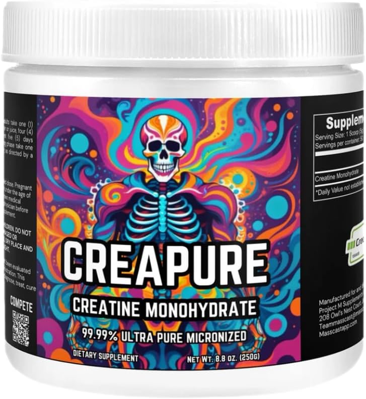 50 / 5g 서빙을 가진 크레아틴 Monohydrate - Creapure는 99.99% 크레아틴 Monohydrate입니다. 근육 성장, 유지 및 수리에 대한 순수한 Creatine. Creatine 분말