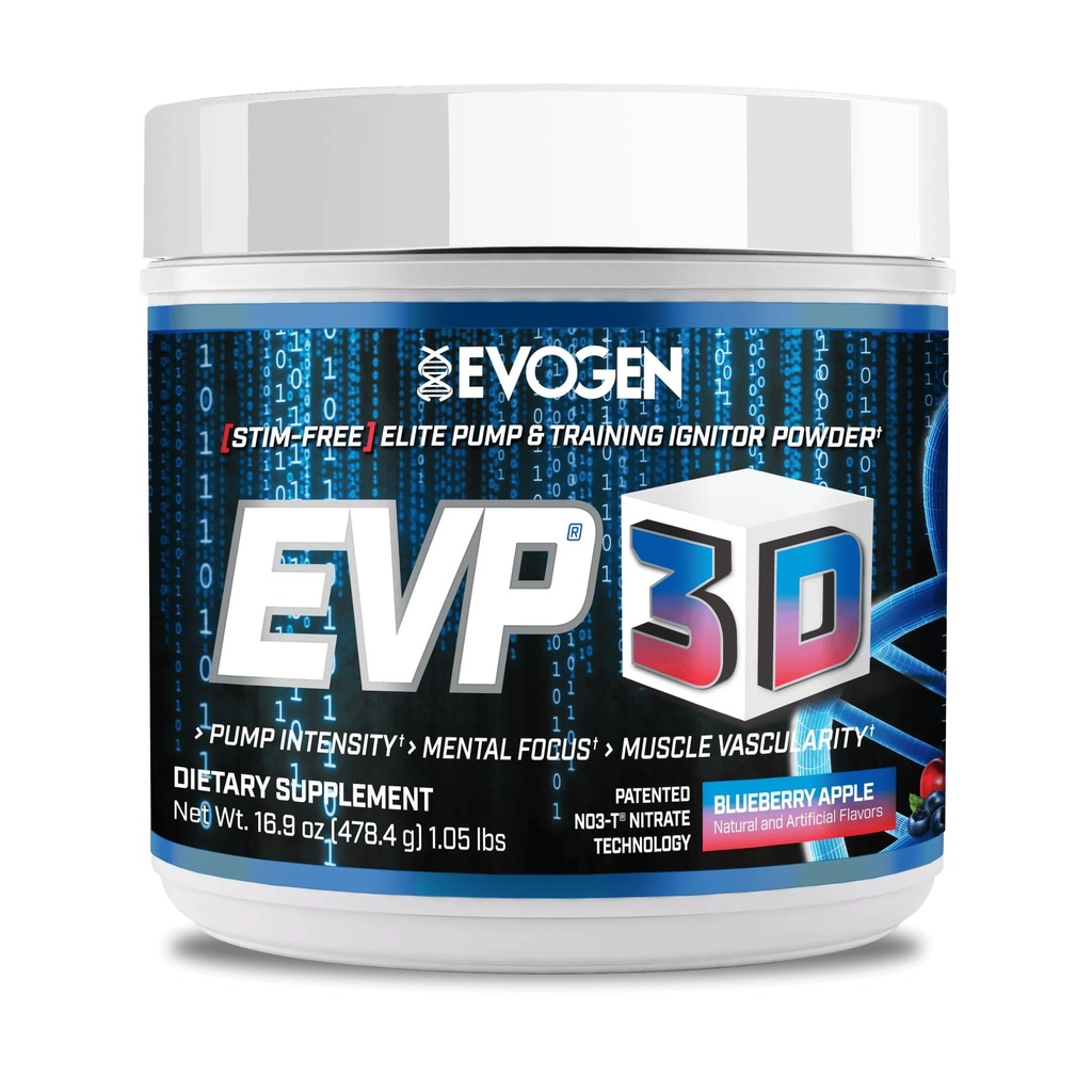 Evogen EVP 3D - 남성 및 여성을위한 무료 사전 운동 분말 | Beta Alanine 및 Creatine와 설탕 무료 비 자극 사전 운동 에너지 및 펌프 | Blueberry Apple | 40 인