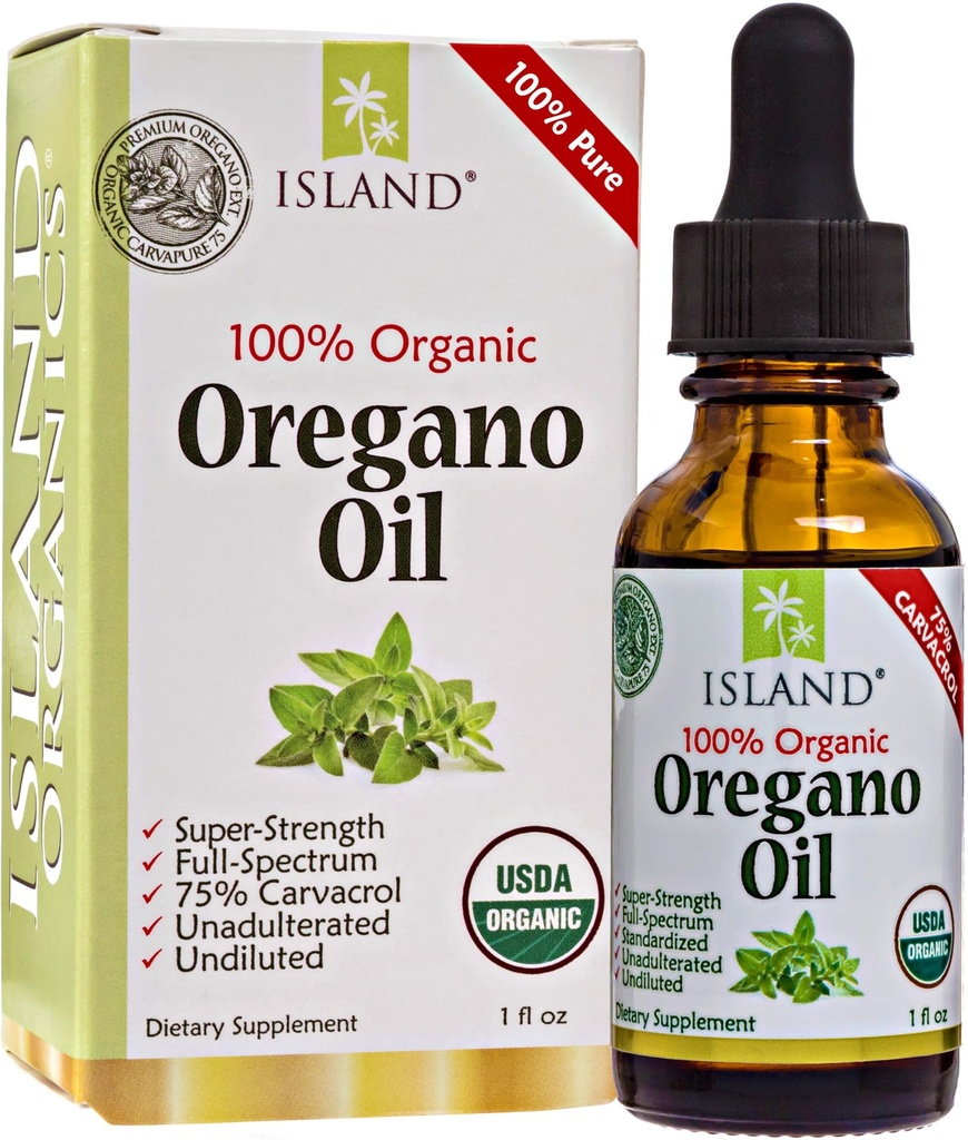 Oregano 오일 유기 액체 드롭 - 100 % 순수 & Undiluted - USDA 인증 유기 (1 oz) 75 % Carvacrol - 스페인에서 성장 - Oregano의 기름과 면역 지원 보충.
