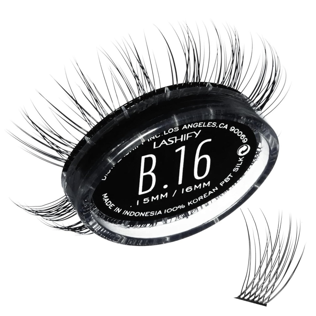 Lashify Bold 16mm Gossamer Eyelash Extensions Refill, Black, DIY False Lashes for Natural Look