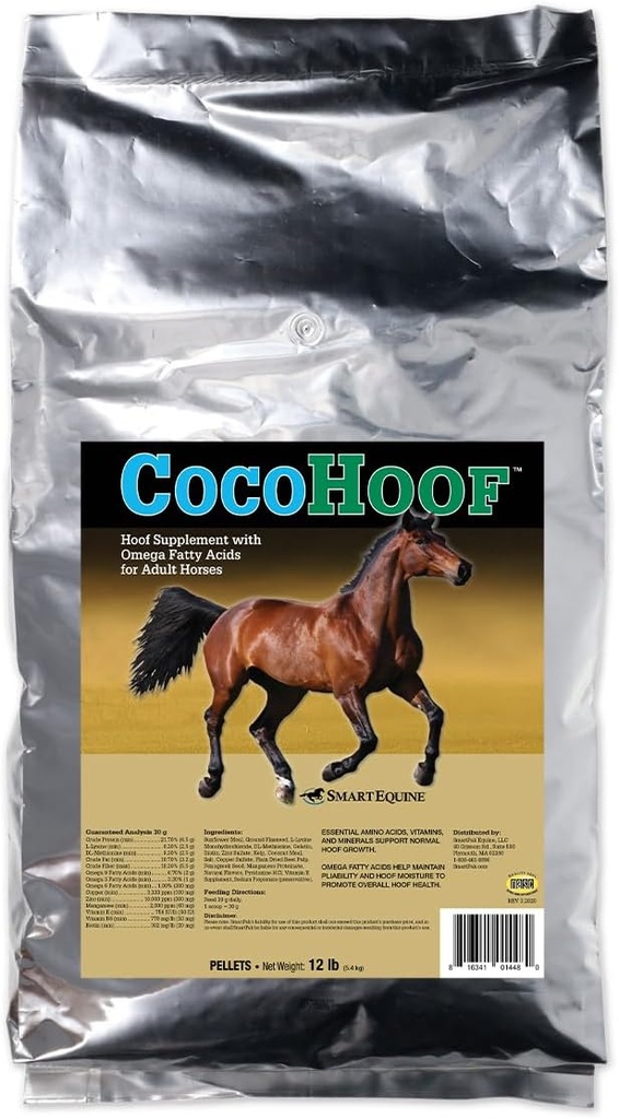 SmartEquine CocoHoof | 말에 대 한 Hoof 보충 교재 | 말 호브에 대 한 Biotin | 말 비타민과 미네랄 보충 | 아미노산, 지방산 및 비타민을 제공 | 12 LB