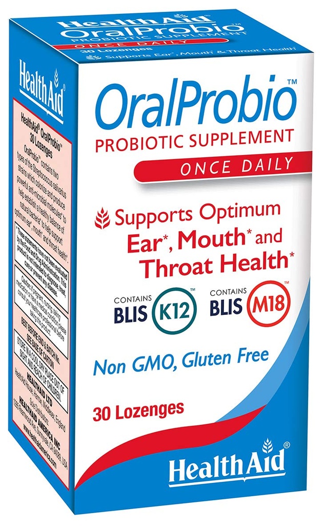 OralProbio 30ct, 매일 Chewable 정제, 지원 최적 귀, 입, 및 기관지 건강, 비 GMO, 글루텐 자유로운, Peppermint 풍미는, BLIS K12 & M18를 포함합니다
