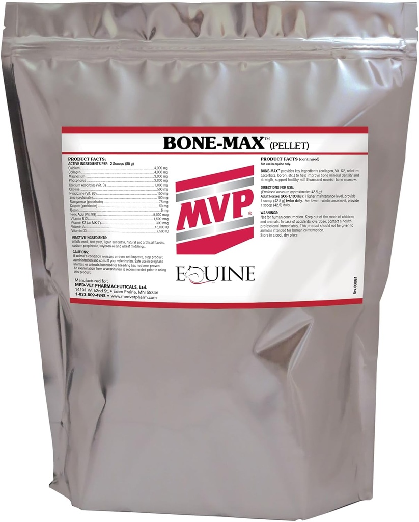 MVP Bone-Max Powder for Horse Bone Health and Development - 성능 및 젊은 성장기를위한 필수 영양소 (6lb)