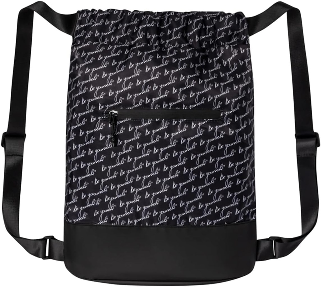 Flex Cinch Drawstring Gym Bag for Women with Graphic Design | 튼튼한 경량 체육관 Cinch Bags | 체육관 가방, 여행, 하룻밤 | 블랙/화이트