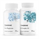 THORNE - Nutrient Essentials Duo - Iron Bisglycinate & B-Complex #12 에너지 지원 및 혈액 빌딩 - 60 서빙