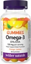 Webber Naturals Omega-3 Gummies 50 mg EPA/DHA · EPA/DHA, 오렌지 · 체리 · 레몬, 90 구미