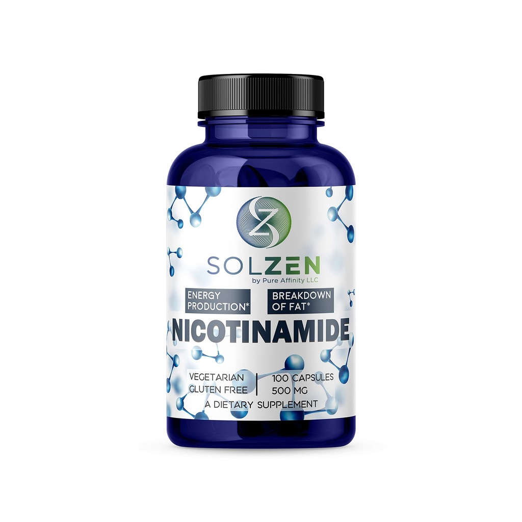 B3 Nicotinamide 500 mg 효과적인 홍조 자유로운 Niacin. 에너지 부스터, 셀 레귤레이터, 즉,인지 결정, 노화 방지 및 도움은 탄수화물 및 지방 (100 개)을 파괴