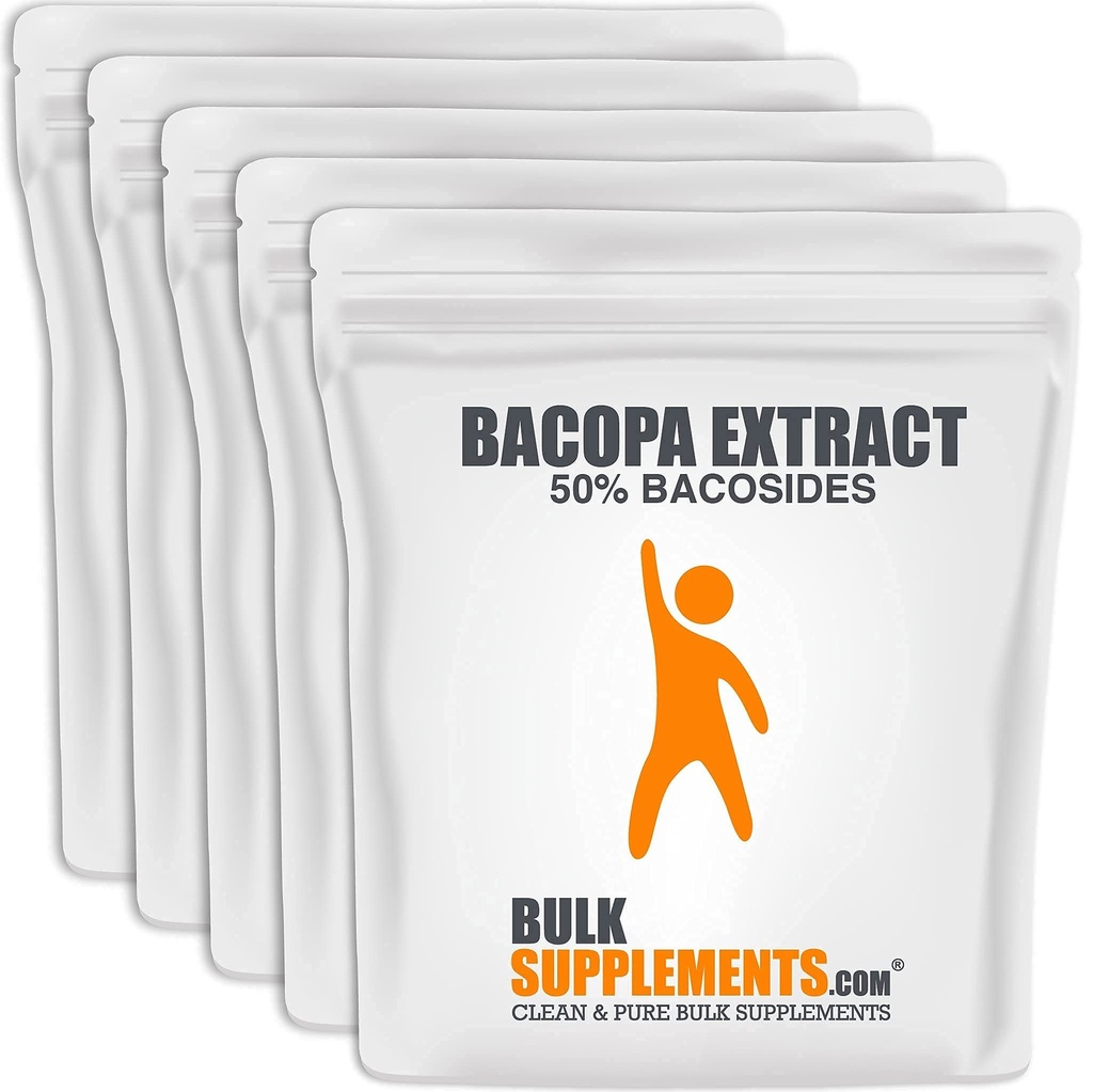 BulkSupplements.com Bacopa 추출물 분말 - Bacopa Monnieri 보충, Bacopa 분말 - Bacopa 보충제, Vegan & 글루텐 무료, 봉사 당 500mg, 5kg (11 파운드) (팩 5)