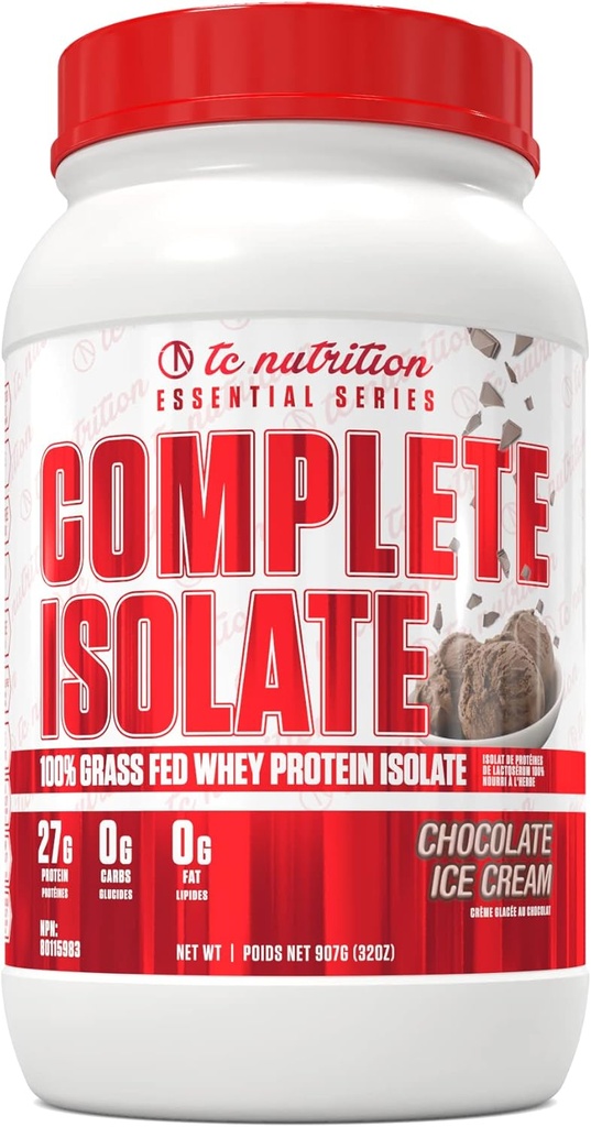 완전 한 Isolate 잔디 Fed Whey Protein Isolate Powder - Zero Carbs 또는 Fat, 근육 성장 및 회복, 비 GMO Whey Isolate Protein Powder - 초콜릿 아이스크림, 29 serv (2lb)