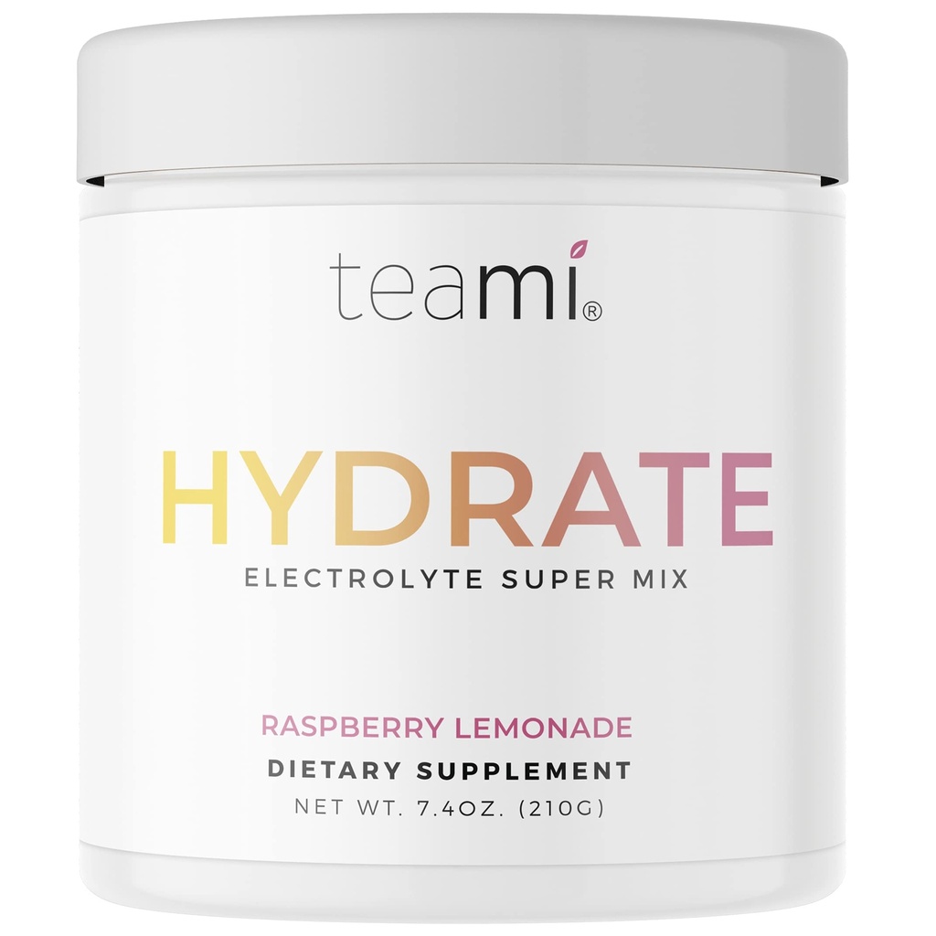 Teami Electrolytes Powder - 하이드로 션 칼슘, 마그네슘, 염화물 및 칼륨 보충 45 서빙, 비타민 및 미네랄과 함께 하이드로 테이트 분말 혼합 - 에너지 케톤 음료, Keto Electrolytes