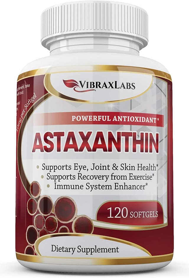 Astaxanthin 10mg 보충교재/최고 Microalgae에서 순수한 산화제, 도움 피부 관리 & 눈, 관절염 합동, 건강한 시효, 밀어주는 에너지, 120 비 GMO Softgels - 우수한 Astaxanthin 보충교재