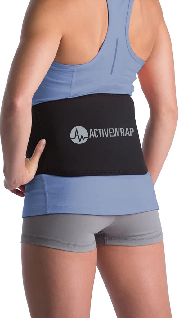 ActiveWrap - Back Ice Pack for Back Pain, Swelling, Sprain, Spasm, Stiffness 및 More, 압축 스트랩, 핫 및 콜드 치료, 소형 / 마그네슘 사용