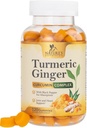 Turmeric Curcumin 보충교재 Gummies - 제일 흡수를 위한 Turmeric & Ginger, 까만 고추를 가진 95% Curcuminoids, 성격 Vegan 합동 지원, 비 GMO, 글루텐 자유로운, 맛있은 복숭아 풍미 - 120 Gummies
