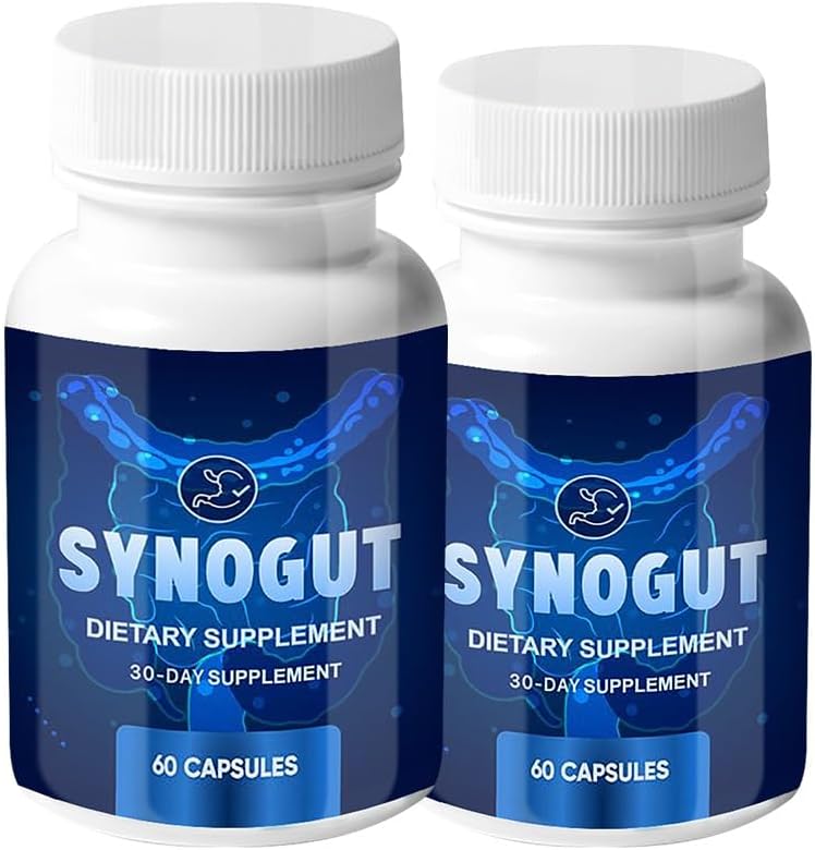 (2 팩) Synogut - 소화 지원 Gut 건강을위한 Synogut 알약 (120 캡슐 - 2 개월 공급)