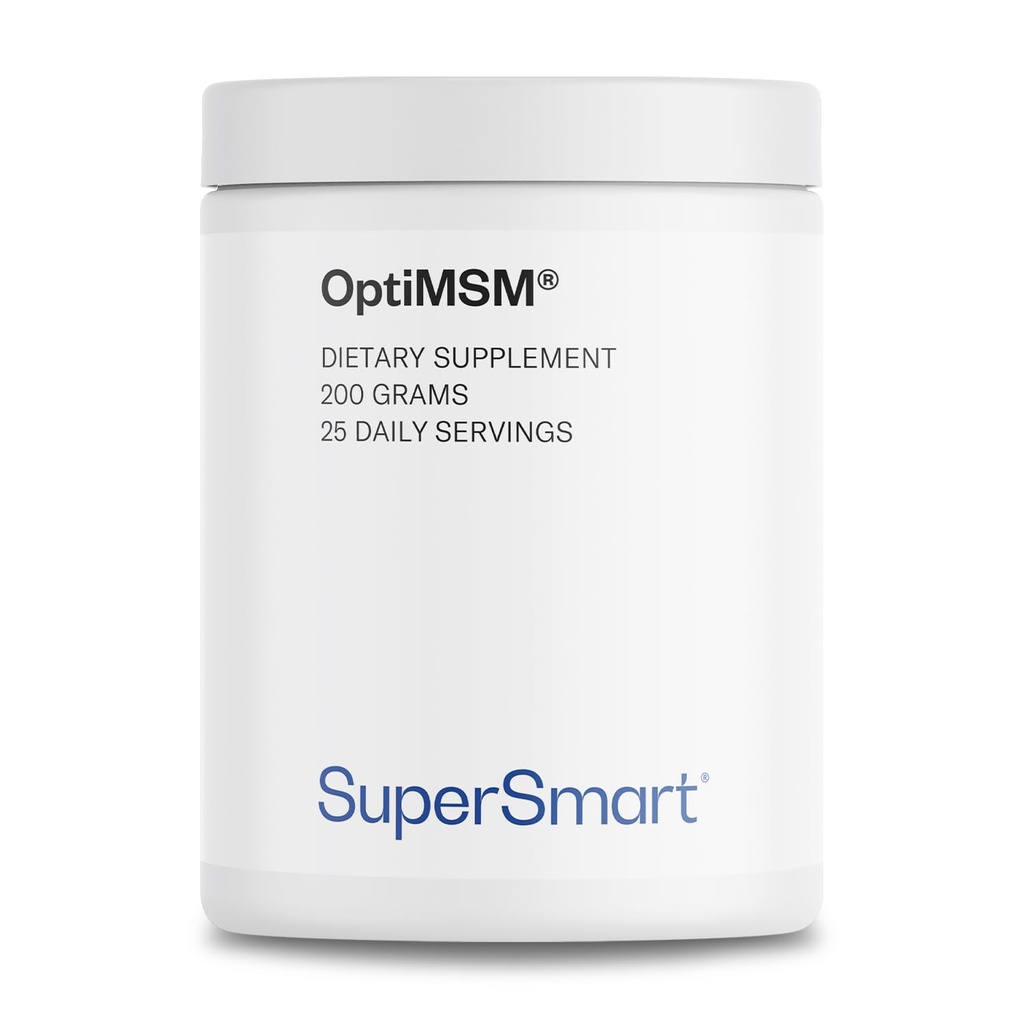 Supersmart OptiMSM (Patented & 높은 순수성 공식) - 메틸 Sulfonyl 메탄 MSM 분말 보충 | Vegan & 글루텐 무료 - 200 g