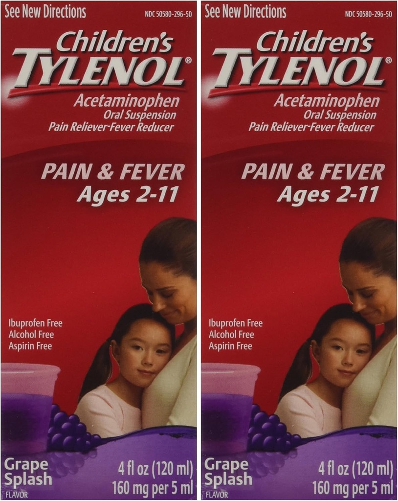 어린이 티롤 포도 맛 나이 2-11 - 2 팩의 4.0 FL OZ