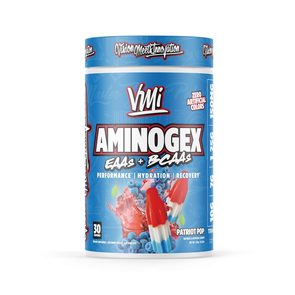 VMI 스포츠 Aminogex Ultra | BCAA 분말 | 아미노산 + 베타인 및 글루타민 | 아미노산 포스트 운동 회복 음료 | 전해질 음료수 | 전해질 수 있는 인트라 운동 음료 | (30 인분)