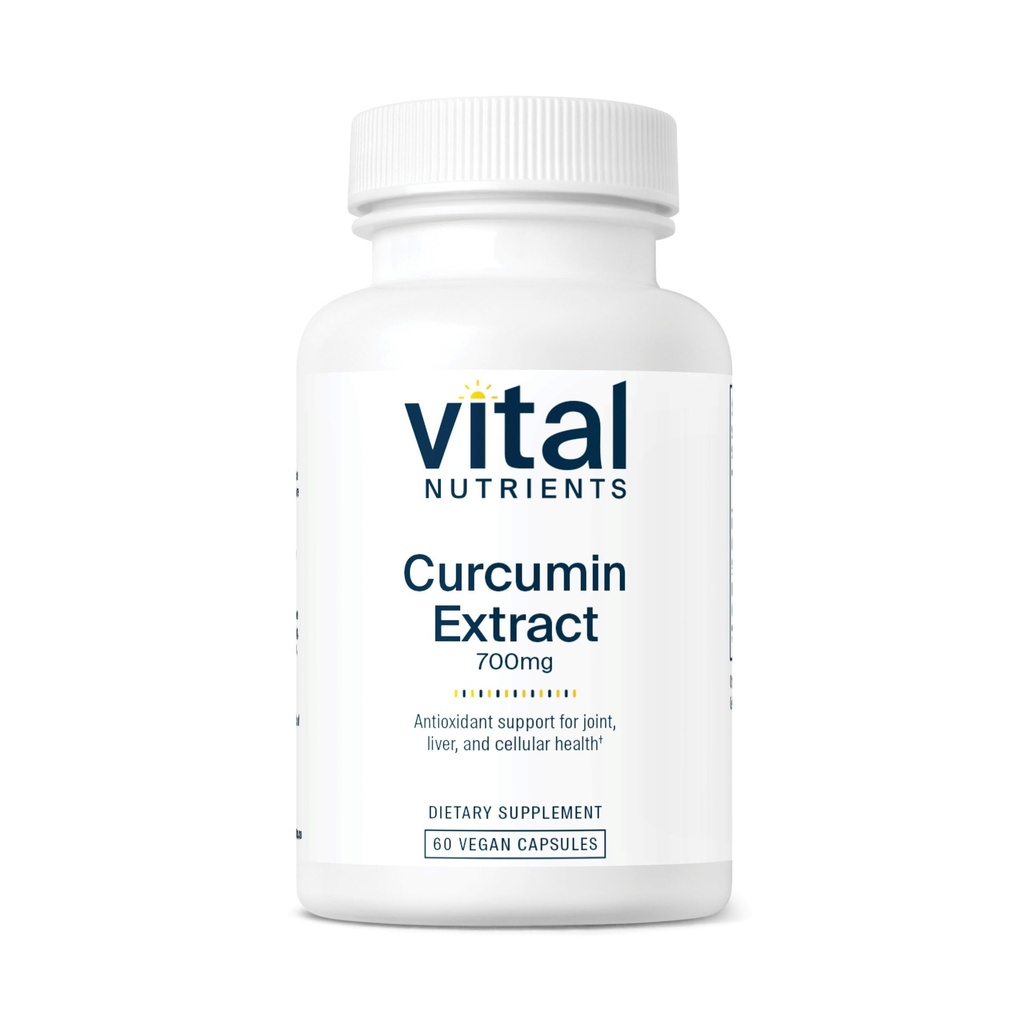 Vital Nutrients Curcumin Extract 700mg | Vegan Curcumin Supplements with Black Pepper Extract | 관절, 간 및 세포 건강을위한 산화 지원 * | 글루텐, 낙농장, 콩 무료 | 60 캡슐