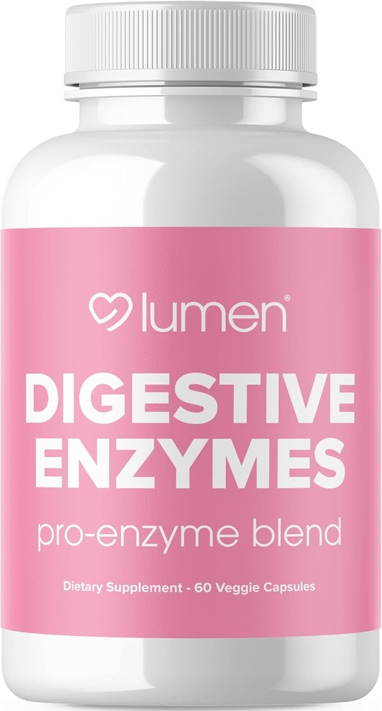 루멘 Naturals Digestive Enzymes Probiotics 및 Prebiotics - 소화를위한 강력한 효소 - 여성을위한 완화 완화 - Gut Health Supplement (60 개)