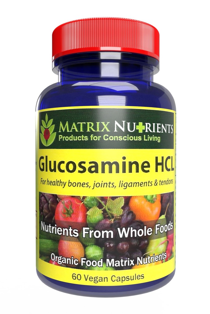 GLUCOSAMINE HCL - 연골 빌더! 건강한 합동, 뼈, Ligaments 및 Tendons를 유지하십시오. 98%까지 흡수 비율 - 채식 캡슐 (60ct)