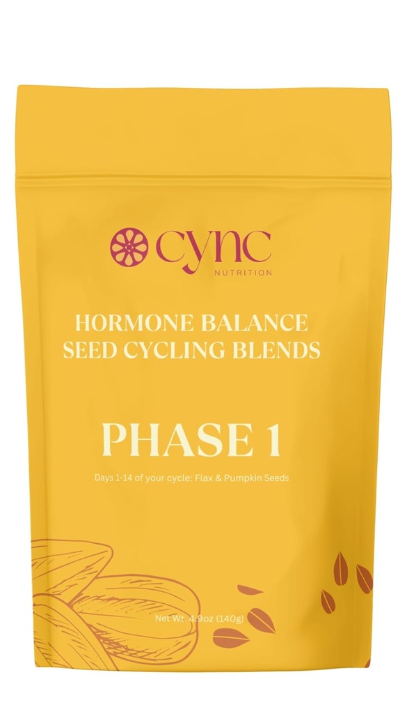 유기농 씨 사이클링 키트 | PMS PCOS 및 Endometriosis Relief | 사이클 동기화 키트 Soothe Cramps, Hormonal Acne, Mood Swings 및 General PMS | PMDD 지원 | 100% 플랜트 기반 | Progesterone Support