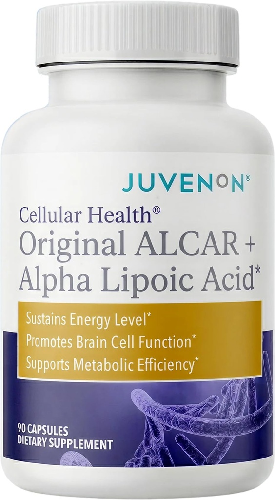 Juvenon Cellular Health | 심장, Acetyl L-Carnitine 및 Biotin를 가진 뇌 보충교재 - 지원 NAD+ 기능, 에너지 생산, 계류, Revitalized 대사, 정신 초점 & 명확성 (90의 캡슐)
