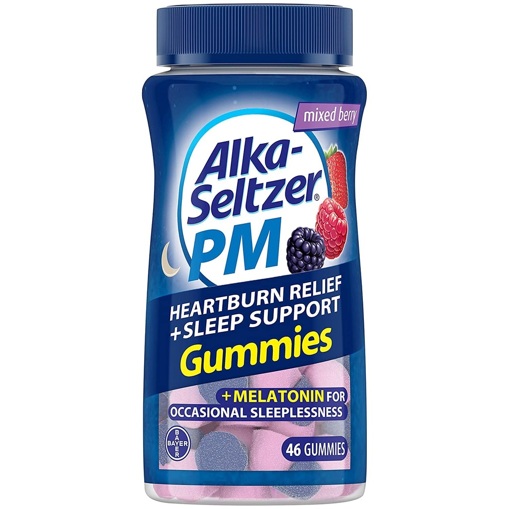 Alka-Seltzer PM Heartburn Relief + 수면 지원 Gummies, 46 ct (팩 2)