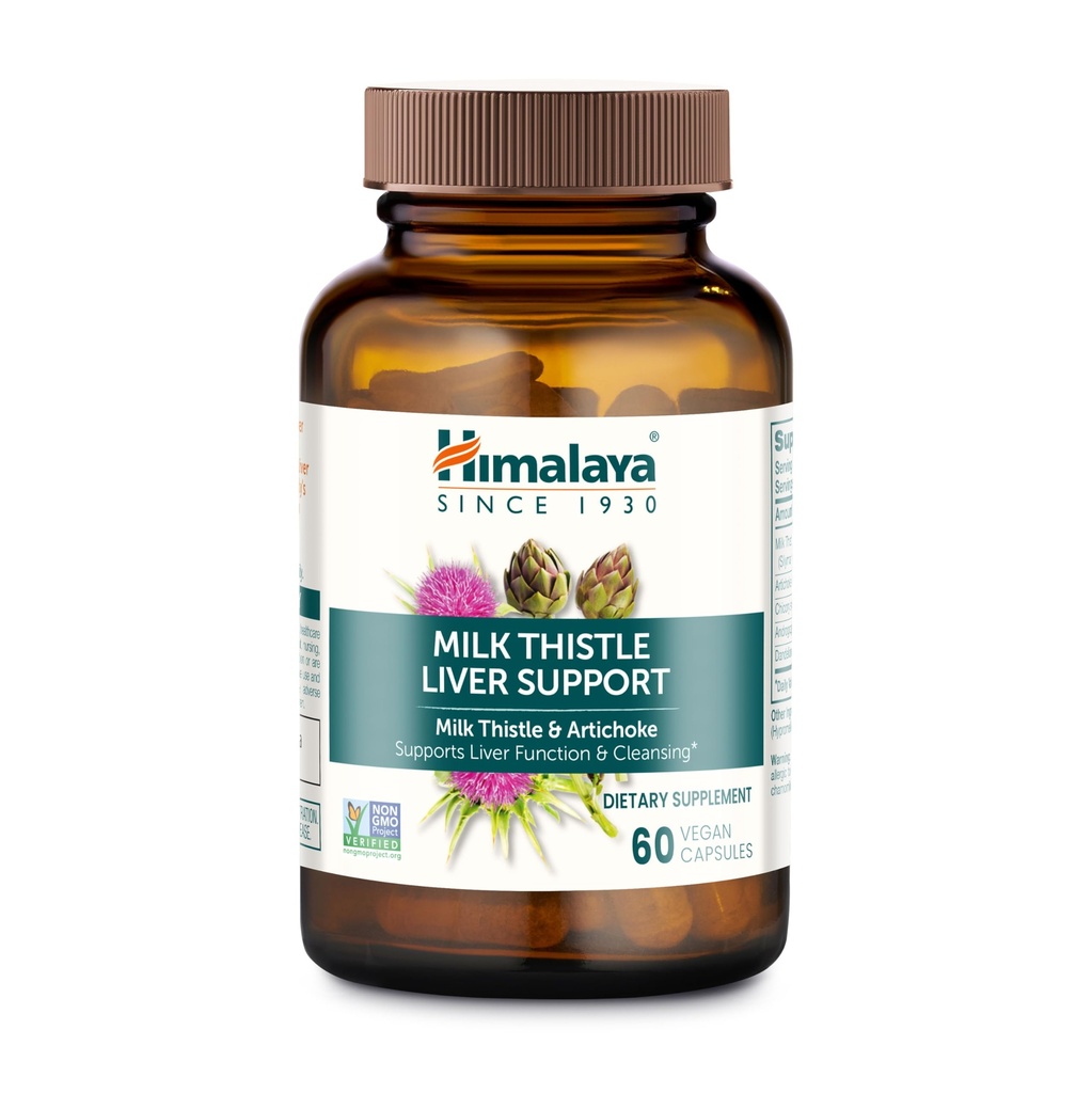 히말라야 우유 이틀 간 지원 - Chicory, Andrographis, Dandelion 및 Silymarin과 함께 Liver Cleanse, Detox 및 기능 - Vegan, Non-GMO, 글루텐 무료, 350 mg, 60 캡슐