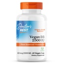 의사 최고의 Vegan D3 2500 IU (비타스), 식물 Sourced 비타민 D3, Non-GMO, 글루텐 무료, Soy Free, Vegan 60 Veggie Caps