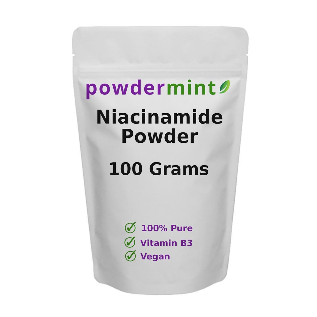 Niacinamide 분말 (비타민 B3) 순수한 Niacin 분말 500 mg 홍조 자유로운 보충교재 (100 그램)