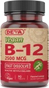 DEVA 영양 채식주의자 이하 언어는 B-12 정제, 2500 mcg, 90 조사를 녹입니다