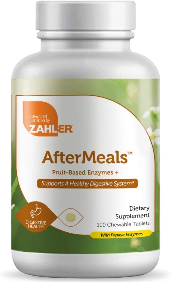 Zahler AfterMealsTM, 과일 기반 효소 +, 100 화학 정제