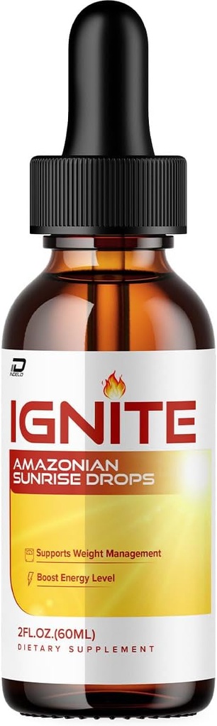 Ignite Amazonian Sunrise Drops - Ignite Sunrise Drops 액체 보충, Ignite Drops 고급 일일 건강 지원 보충, Ignite Drops 리뷰 (1 팩 - 1 개월 공급)