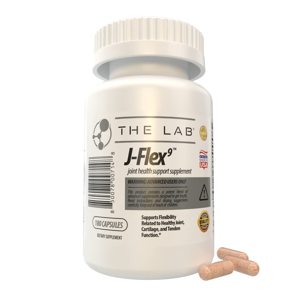 J-FLEX9 Advanced Joint Health Supplement + Cartilage Support & Tendon Function | 성분 포함: Chondroitin, Glucosamine, MSM, Curcumin, Boswellia Serrata, Collagen. 미국에서 만든