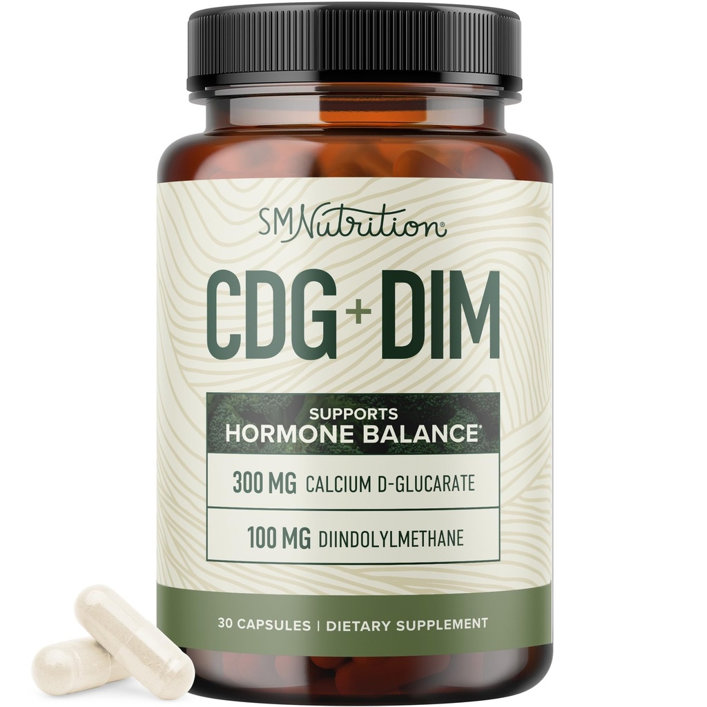DIM 보충 여성 및 남성 호르몬 균형에 대 한 DIM 보충을 가진 칼슘 D-Glucarate | Detox & Cleanse, Hormonal 여드름, Menopause & Liver 지원에 대 한 CDG | 비 GMO, 제 3 자 시험 | 30ct