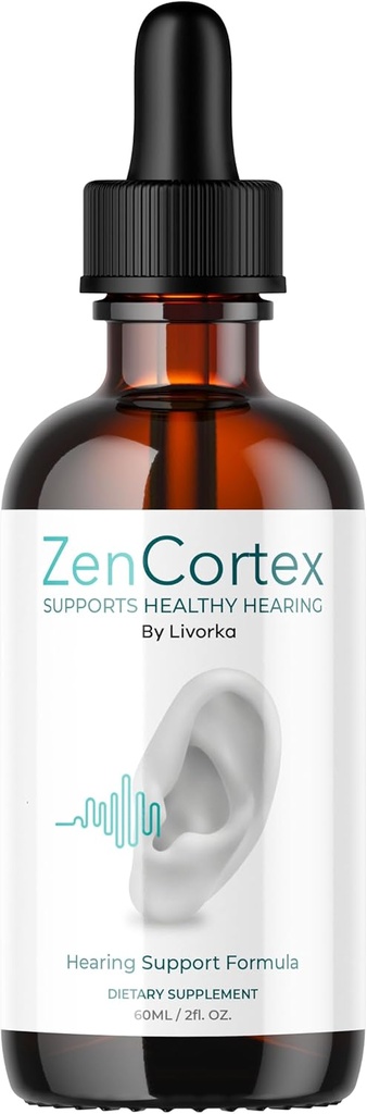 LIVORKA ZenCortex Drops, 액체 보충, 귀 하락, 보청기, 30 일 동안 1 병
