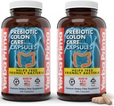 Yerba Prima Prebiotic Colon Care Capsules, 400 Caps (Pack of 2) - Dietary Fiber Supplement의 다섯 가지 형태 - 정규성 및 소화 지원을위한 건강한 수용성 섬유