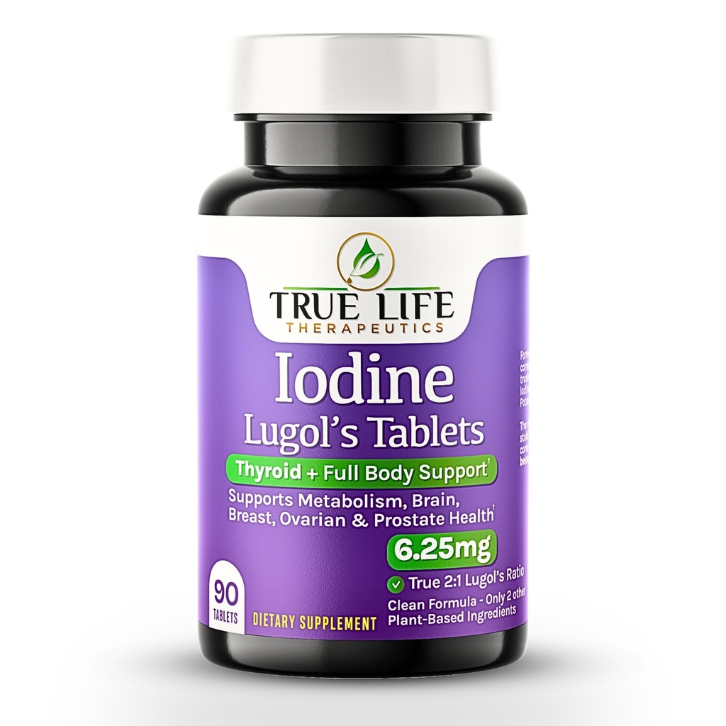 Lugol의 Iodine 정제 6.25mg – 정확한 복용량 갑상선 & 에너지 지원 – Harsh 액체 없음, 안정되어 있는 칼륨 Iodide 보충교재 – 90 Ct, 비 GMO, 부식 없음