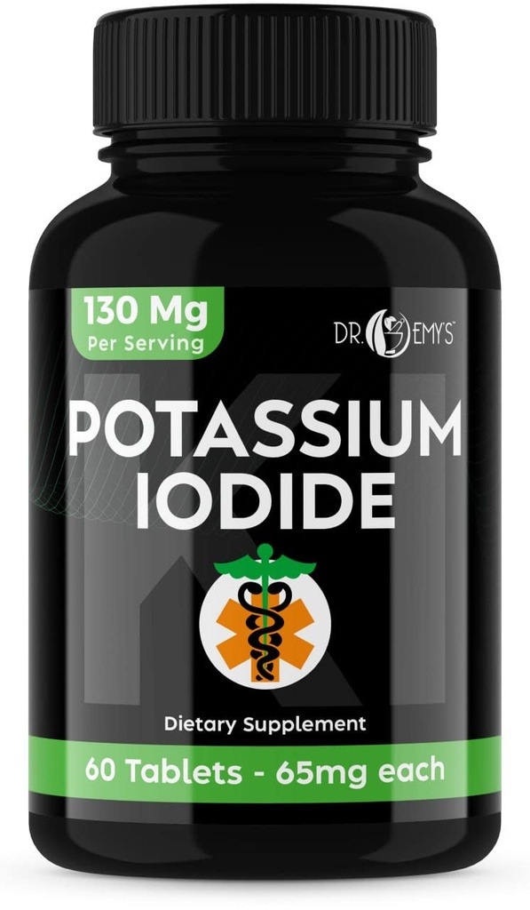 칼륨 Iodide 알약 정제 - 1 팩 130mg 서빙 총 60 정제 - Emys 칼륨 Iodide 정제