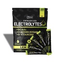 강화된 Electrolyte 분말 지팡이 팩 (레몬 Lime | 20의 소포) w/ 0 설탕 +BCAAs +B-Vitamins Hydrolyte 보충교재 w 칼륨 아연 & 마그네슘 - Keto Electrolytes