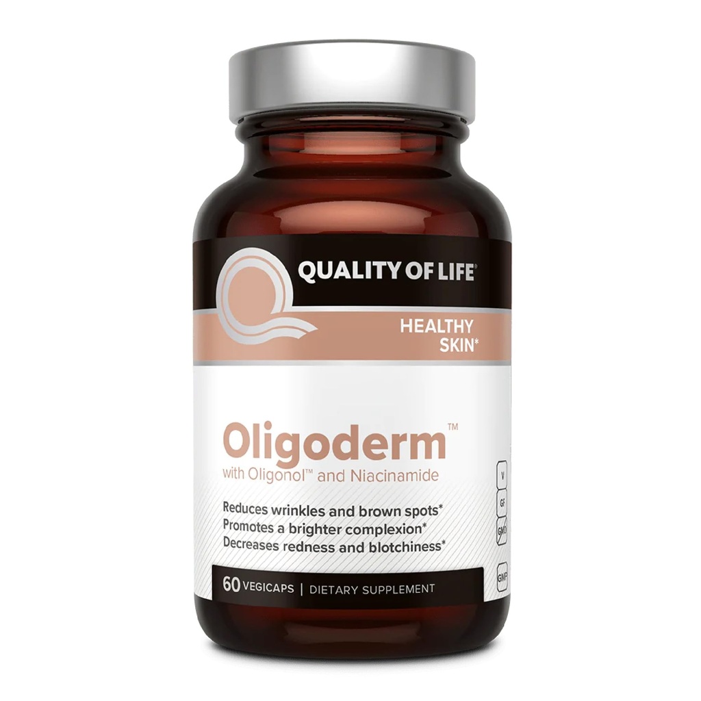 생활의 질 Oligoderm, Oligonol와 Niacinamide를 특색짓는 우수한 피부 지원 보충교재 - 60의 캡슐