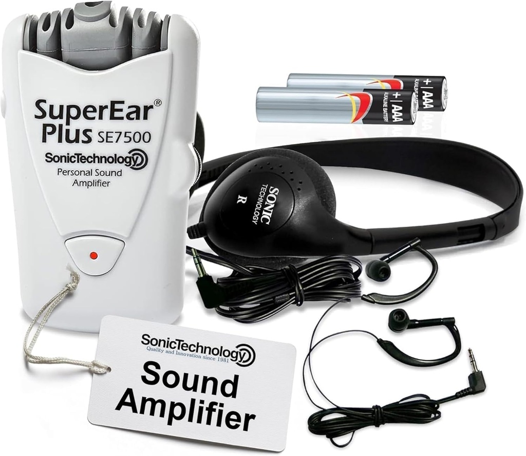 SuperEar Model SE7500 for Seniors - 50dB Ambient Sounds의 수석 및 Elderly, 슈퍼 귀 개인 사운드 앰프, 사운드 앰프 듣기 장치 및 오디오 액세서리를위한 보청기 증가