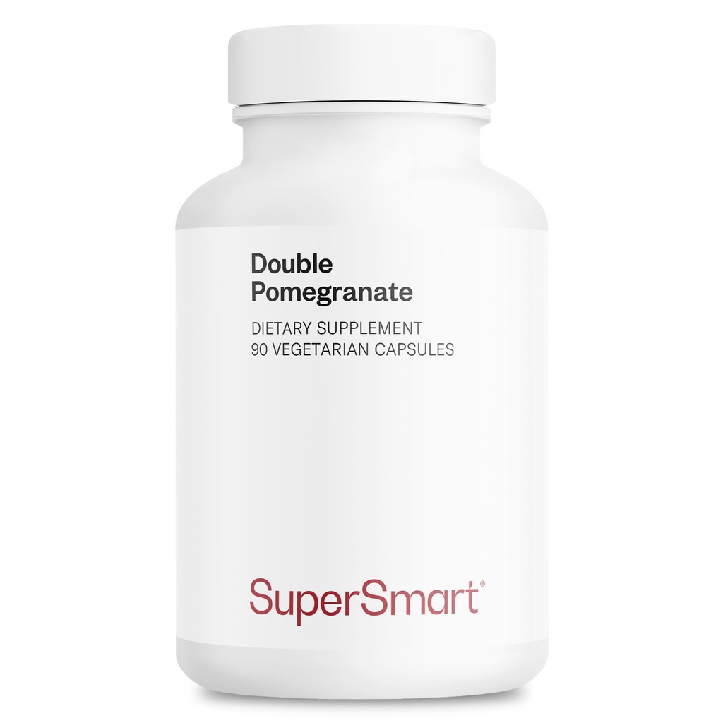 Supersmart - 이중 석류 (고 강도) - 90 % Ellagic 산 및 40 % Punicalagins - 석류 추출물 보충 - 고급 산화 방지제 | Non-GMO & 글루텐 무료 - 90 채식 캡슐