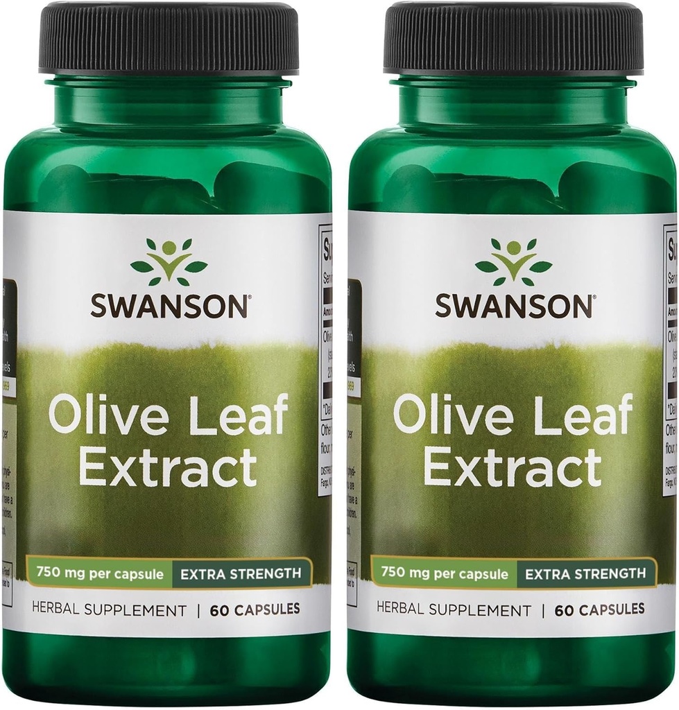 Swanson 올리브 리프 추출물은 20 % Oleuropein - (60 캡슐, 750mg 각) 2 팩을 곱합니다.