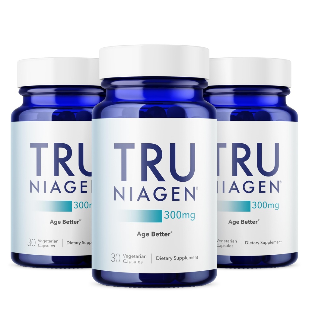 TRU NIAGEN는 노화 방지와 세포 재생, 300mg Niagen, 30의 서빙을 위한 NAD 보충교재를 특허를 얻었습니다 | 세포 에너지, 뇌, 근육 지원 | 니코틴아미드 Riboside (NR) 1 매일 복용 | 3 병
