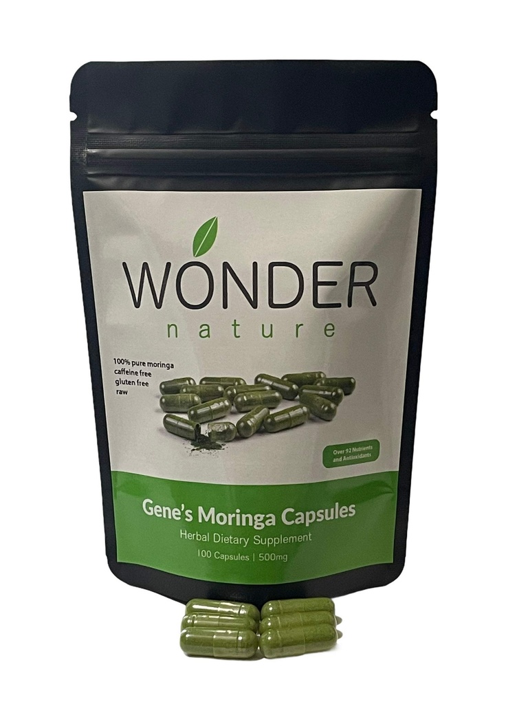 Gene의 Moringa 정밀한 녹색 분말 100 Veg. 캡슐, 높은 힘, 에너지 초점 및 경보, 증가 면역성이 있는 Systym
