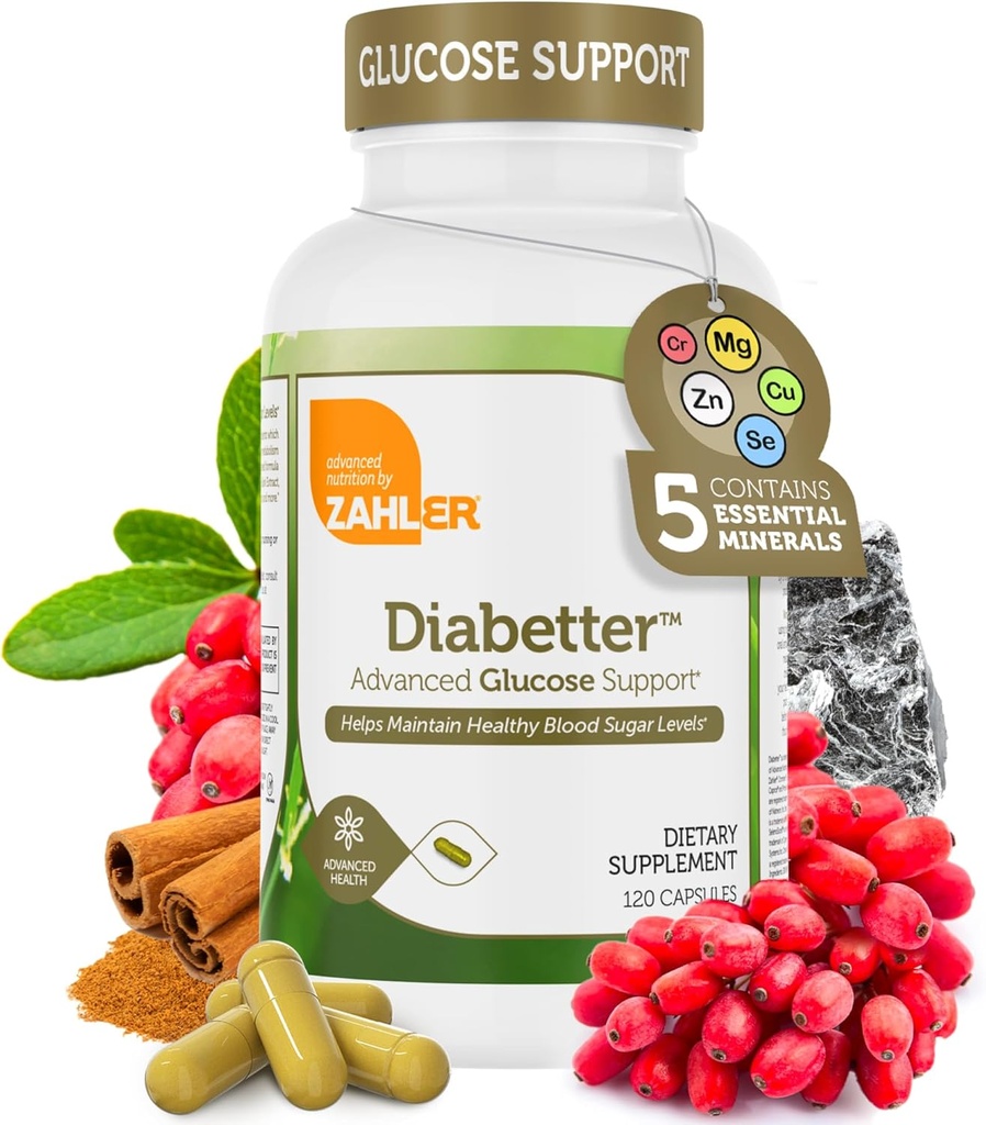 Zahler Diabetter, Cinnamon, 공인 Kosher, 180 캡슐과 고급 포도당 지원 보충