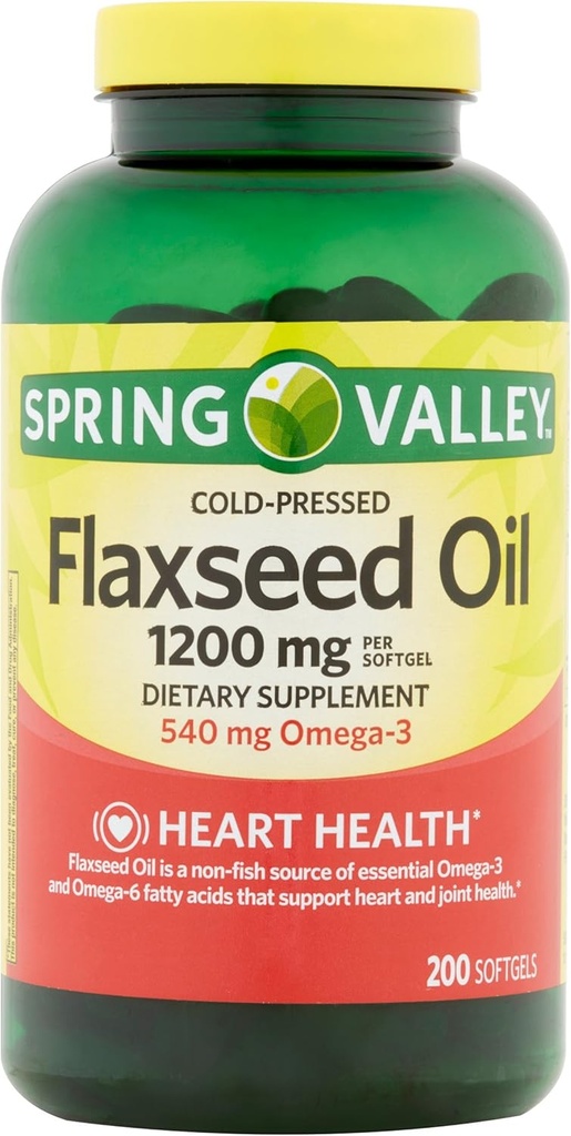 스프링 밸리 - Flaxseed 오일 1200 mg, 200 Softgels
